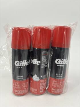 Gillette 3271gax1 6 Pack Of Foamy Regular Shave Foam 2 Oz 56 Ml