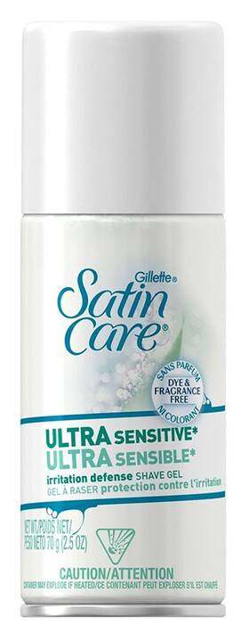 Gillette 47400653788 Satin Care Ultra Sensitive Irritation Defense Shave Gel 2.5 Oz