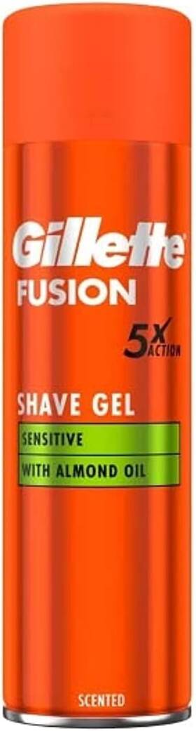 Gillette 66223 Fusion 5 Ultra Sensitive With Almond Oil Mens Shave Gel 6.7 Oz 2 Pack