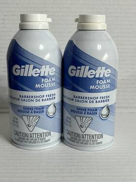 Gillette 66275 2 Series Barbershop Fresh Shave Foam Mens Lather Mousse 11 Oz Ea New