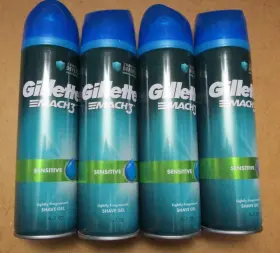 Mach3 Gillette 702018341689 4-pack Complete Defense Sensitive Shave Gel 6.7 Oz