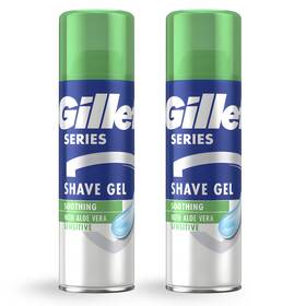 Gillette 702018980819 Shaving Gel 6.76 Fl Oz Sensitive Skin With Aloe Extract 2-pack