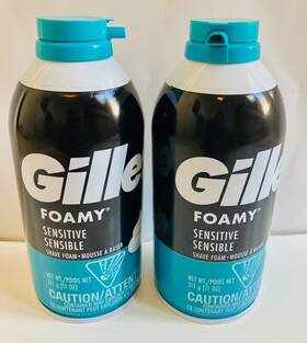 Gillette 90070649 2 Pack Foamy Shave Gel Sensitive Foam 11 Oz Each