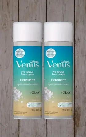90230443 Gillette Lot Of 2 Venus Pre-shave Exfoliant With Olay 6.7fl Oz Sea Salt Smooth