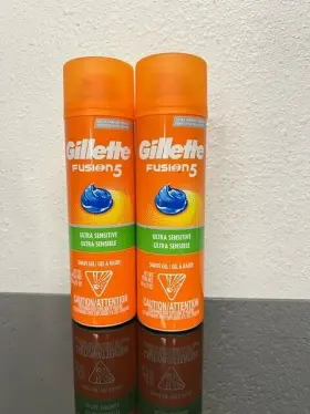 93681533 Gillette Fusion 5 Ultra Comfort Cooling Complex Shave Gel Sensitive 7 Oz 2 Pack