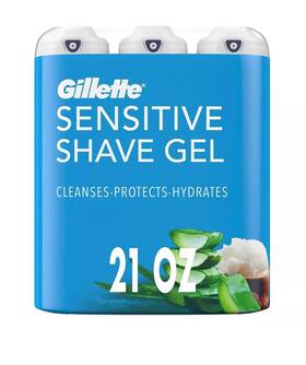 Gillette 990320318 Sensitive Shave Gel With Aloe And Shea Butter 7 Ounce Pack Of 3