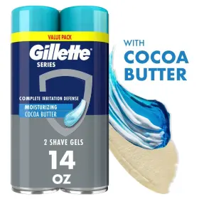 Pg-123456789 Gillette Series Mens Shave Gel With Cocoa Butter Twin Pack 2-7oz Cans