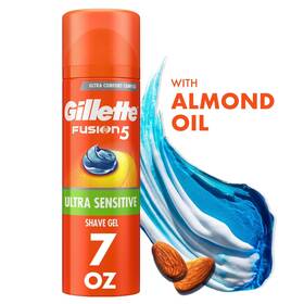 Gillette Pg-6597 Fusion Sensitive Shave Gel With Almond Oil 7 Oz