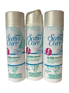 Gillette Venus 047400653771 3 Pack Satin Care Ultra Sensitive Women S Shave Gel Cream 7oz Can