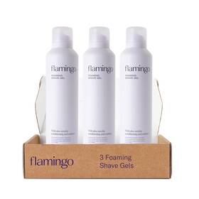 Harrys 705353842948 Flamingo Womens Foaming Shaving Gel With Aloe Vera 6.7oz - 3ct
