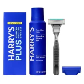 Harrys 840317401530 Plus Trial Shaving Kit For Men - Premium Handle Razor Blade Cartridge