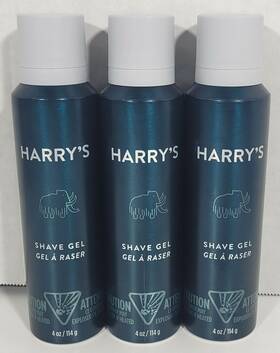 Harrys 855380004274 Lot Of 3 Harry S Shave Gel With Aloe 4 Oz. Each Shaving Brand New