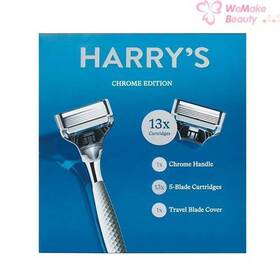 Harrys M47941 Chrome Edition Handle Cartridges And Travel Blade Cover New In Box