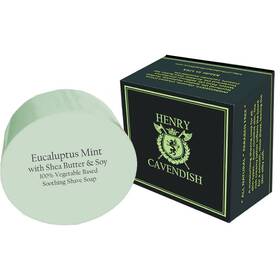 Henry Cavendish Hc-001e Eucalyptus Mint Shave Soap Shea Butter And Coconut Oil. 4 Oz Puck