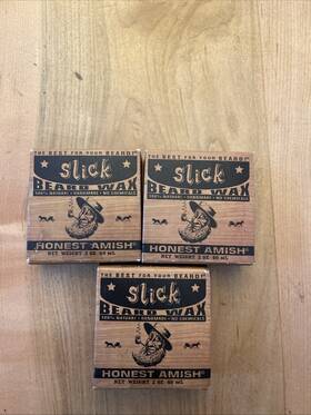 Honest Amish 850016005014 Slick Beard Wax Pack Of 3- 2oz X 3 New In Box