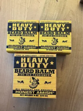 Honest Amish 850016005090 Heavy Duty Beard Balm -pack Of 3- 2oz X 2 And 4oz 1 New In Box Honest Amish 850016005090 Heavy Duty Beard Balm -pack Of 3- 2oz X 2 And 4oz 1 New In Box
