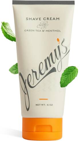 Jeremys 445005769744 Jeremy S Razors Shaving Cream Mens With Green Tea Menthol 6 Fl Oz Off White