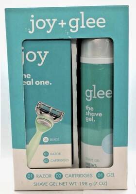 Joy 047400671058 Glee Shaving Kit 1 Razor 2 Cartridges Gel - Cucumber Aloe New