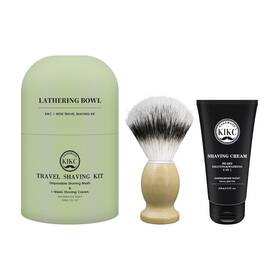 Kikc 313090911911 Shave Brush And Shaving Cream Travel Kit 30ml /1fl Oz Fast Lathering