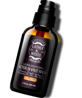 Lather & Wood Shaving Co 731717824510 And Aftershave Balm - Lotion For Men With A Classic Bay
