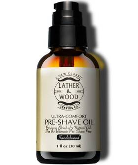 Lather & Wood Shaving Co 743724196221 Best Pre-shave Oil Sandalwood Premium For Effortless Smooth Irr