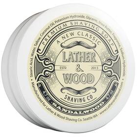 Lather & Wood Shaving Co B06wvbhfll And Sandalwood Soap Cream Tallow - Luxury Wet Shave 4.6oz