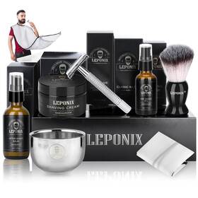 Leponix 705353735936 Shaving Kit For Men Include Safety Razor Sandalwood Cream Aftershave Pre Sha