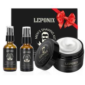 Leponix 779296999076 Mens Shaving Kit - Sandalwood Cream After Shave Lotion And Pre Oil