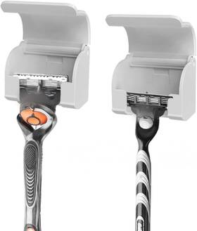 Luexbox 704078116457 2 Pack Plastic Razor Holders With Cover For Shower Wall Mount Shaver Ho