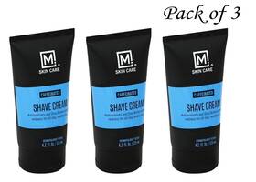 M Skin Care 702571016687 Caffeinated Shave Cream 4.2 Fl Oz Pack Of 3