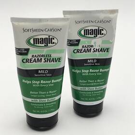 Magic 072790000195 2 Softsheen Carson Razorless Cream Shave Mild Sensitive Skin 6oz Nos