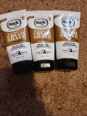 Magic 191566280453 Softsheen Carson Razorless Cream Shave Bald Head Light Fresh 6 Oz 3 Pack