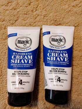 Magic 705353493126 2pk Razorless Cream Shave Reg. Strength 6oz. New