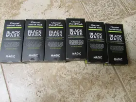 Fac404 Magic Set Of 6 Peel-off Mask Black Deep Cleansing Activated Carbon 2 Fl Oz New