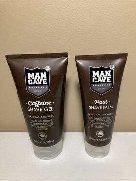 Man Cave 857817006035 Lot Of Caffeine Shave Gel Natural Shaving And Post Balm
