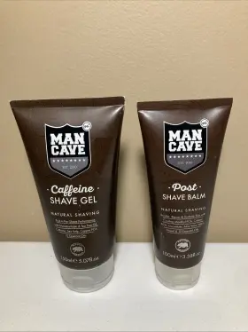 Man Cave 857817006035 Lot Of Caffeine Shave Gel Natural Shaving And Post Balm