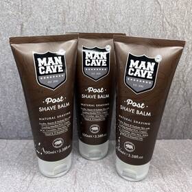 Man Cave 857817006042 Post Shave Balm Natural Shaving 12 Essential Oils 3.38 Oz 3 Pack