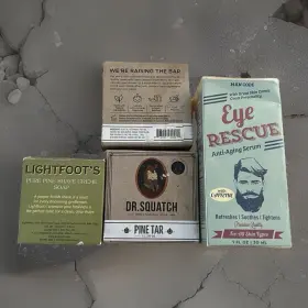 Man Code Dr. Squatch Lightfoots 813842028640 Squat Challenge Men S Natural Soap X2 Eye Rescue Lightfoot Shave