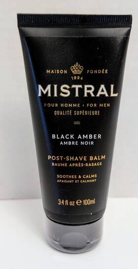 Mistral 751305004469 Pour Homme For Men Post Shave Balm Black Amber 3.4oz Aftershave France