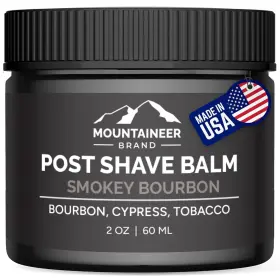 02postsb Mountaineer Brand Natural Post Shave Balm With Smokey Bourbon Scent