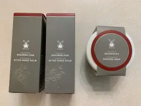 Muhle 028982012541 Shaving Soap Sandalwood Porcelain Lidded Bowl And 2 After Shave Balm 100ml