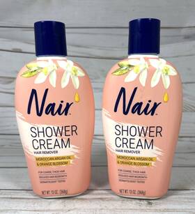 Nair 022600600046 Shower Cream Hair Remover Moroccan Argan Oil Orange Blossom 13oz 2 Pack
