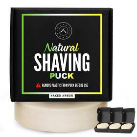 Naked Armor Na-saop-75 Natural Shave Soap Puck - 3 Shaving Pucks For Men With Dry Se