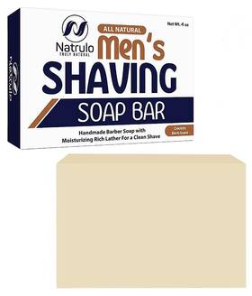 Natrulo 744759221773 Mens All Natural Shaving Soap Bar - Moisturizing Rich Lather Handmade Barber So