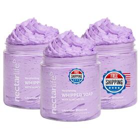 Nectar Bath Treats B0dkwgxkgt Life Lavender Blossom Whipped Soap And Shave Butter With Almond Oil