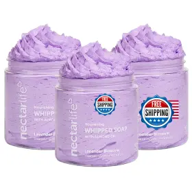 B0dkwgxkgt Nectar Bath Treats Life Lavender Blossom Whipped Soap And Shave Butter With Almond Oil