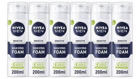 Nivea Men 005808222698 Sensitive Shaving Foam 200ml Pack Of 6 6x 6.8oz