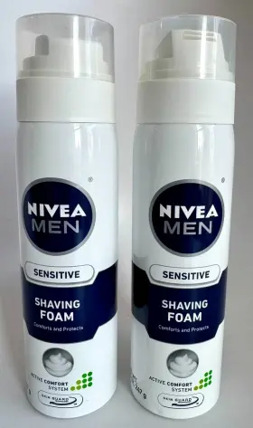 Nivea Men 072140007805 2 For Sensative Shaving Foam Active Comfort System Skin Guard 8.7 Oz