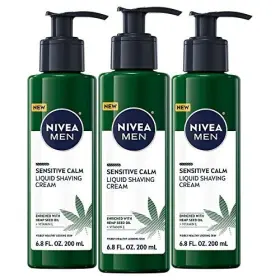 Nivea Men 072140032456 Sensitive Calm Liquid Shaving Cream Pack Of 3 Vegan 236 Ounce