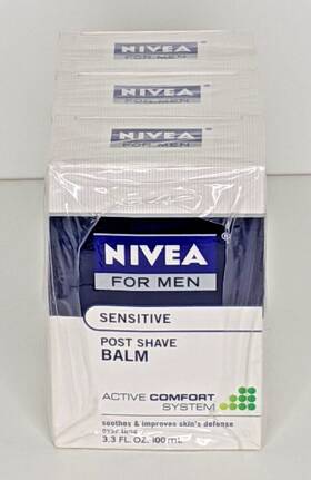Nivea Men 072140813062 Sensitive Post Shave Balm 3.3 Oz Set Of 3 Active Comfort New Htf